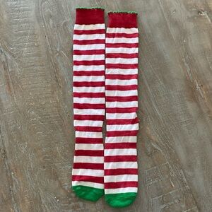 Christmas High Knee White, Red, Green Sparkly Elf Socks